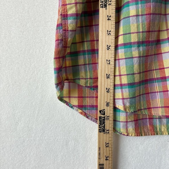Vintage Ralph Lauren plaid short sleeve purple house button up shirt men's Lg - Picture 4 of 5